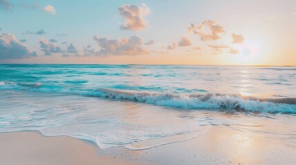 Obraz premium Vibrant Beach Backgrounds for Social Media: Capturing Sun, Sand, and Serenity to Elevate Your Posts – Perfect for Travel Updates, Summer Vibes, and Lifestyle Content