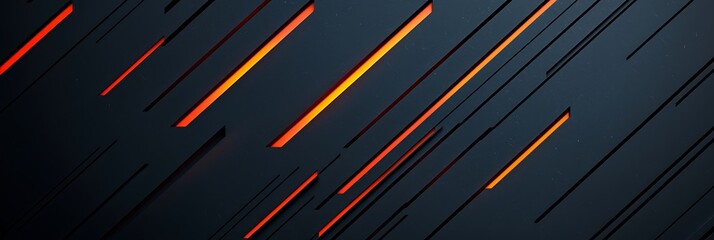Abstract dark background with diagonal glowing red and orange streaks creating a dynamic, futuristic, and sleek visual effect.