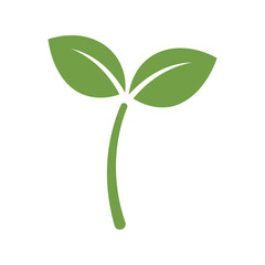 Fresh Green Sprout Icon Vector Illustration Growth and Nature Concept

