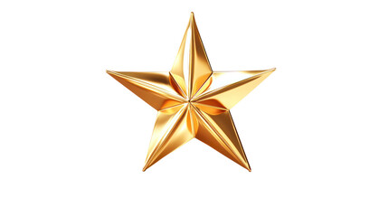 Obraz premium Glossy Gold Starburst Icon with 3D Depth Shiny Light on Transparent Background