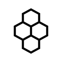 Geometric Honeycomb Cells Outline Pattern Vector Illustration Hexagon Grid