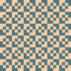 Pattern created from beige and teal squares