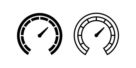 Speed Test icon set. Minimalist Line Art Speedometer Gauge Dashboard Meter Measurement Icon Design
