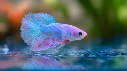 Obraz premium A vibrant betta fish with striking iridescent colors.