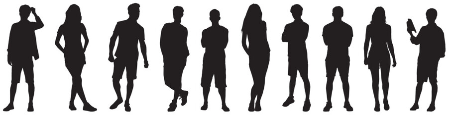 silhouette of different people