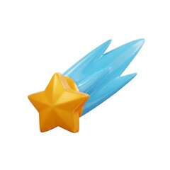 Golden Star Falling Through Bright Blue Sky Motion Graphics Animation