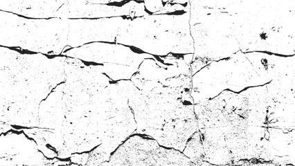 Cracked Wall Vector Texture for Grunge Design, Black and White Crack Overlay Vector Background, Damaged Concrete Texture Template in Vector Style, Grunge Crack Line Texture for Urban Design Projects