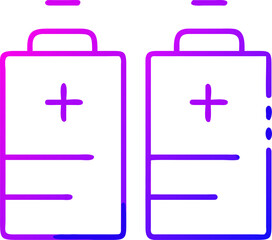 Fototapeta premium Simple battery icon with positive and negative terminals