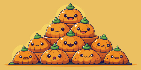 Obraz premium Cartoon Stack of Ten Objects Illustration with Colorful and Playful Design