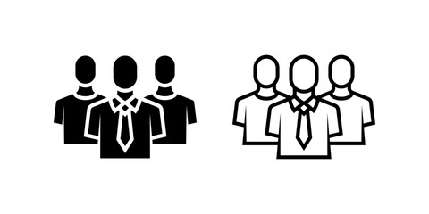 Team icon set. Outline Flat Design Gear Teamwork Staff Management Cooperation Icon Symbol