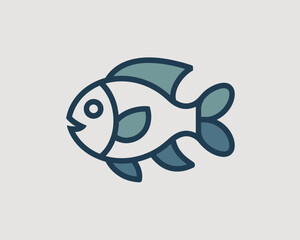 blue fish vector illustration