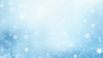 Fototapeta premium Soft blue winter background with blurred snowflakes and bokeh effect creating a dreamy atmosphere suitable for holiday season designs