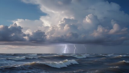 storm over the sea