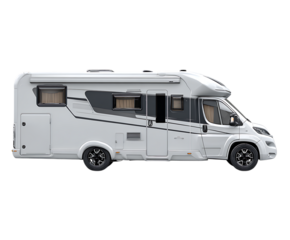 Sleek white camper van, ready for adventure!