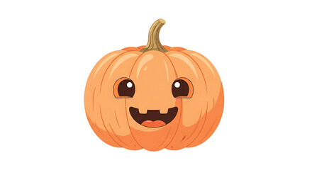 Fototapeta premium Cute Cartoon Pumpkin with Smiling Face for Halloween Decorations