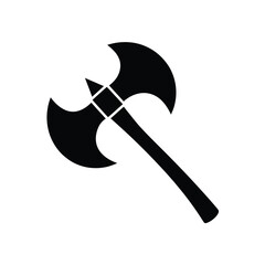 Double bladed axe silhouette medieval weapon fantasy battle axe icon