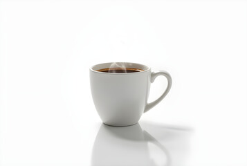 Obraz premium Minimalist Coffee Mug Concept with Steam and Shadow