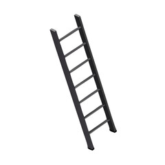 Black Metal Ladder – Vector Illustration of Industrial Step Ladder, Climbing Equipment, Construction Tool Icon for Maintenance, Safety, or Home Use

