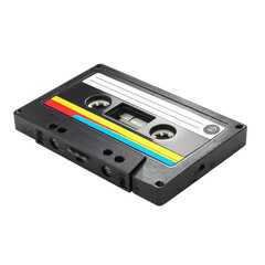 Vintage audio cassette tape music retro recording sound black cassette player old school technology object