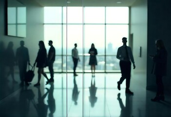 Fototapeta premium Generative AI image capturing the subtle choreography of urban business life