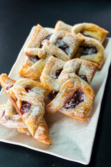 Puff pastry with jam. Dessert. Pastry