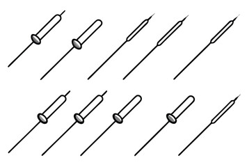 hypodermic needles line art clean outline