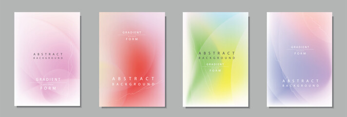 Set of creative vector gradient backgrounds for design covers, wallpapers, branding, advertising banner, promo, social media and other projects. Minimalist modern style template.