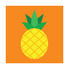 pineapple summer icon in flat design