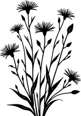 Obraz premium Simple Black Leaf Branch Silhouette