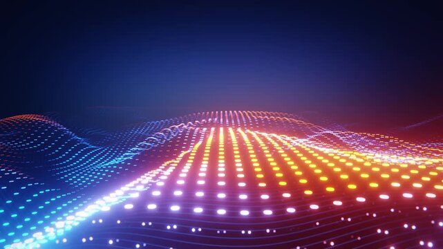 An abstract wave dot and line ocean futuristic Digital Network BG