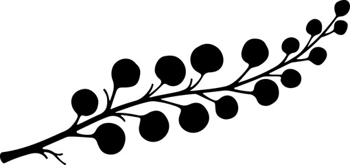 Simple Black Leaf Branch Silhouette" leaf silhouette