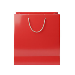 Red paper shopping bag mockup template
