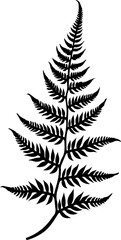 Simple Black Leaf Branch Silhouette"