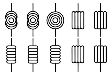 inductors line art detailed electronic diagram