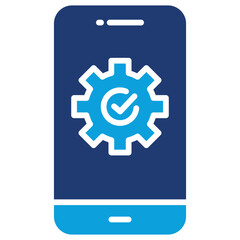 Mobile Optimization Flat Blue Icon