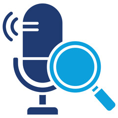 Voice Search Flat Blue Icon