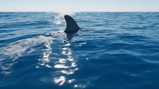 aileron de requin dans l'oc&eacute;an