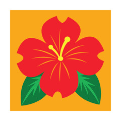 tropical hibiscus flower summer icon