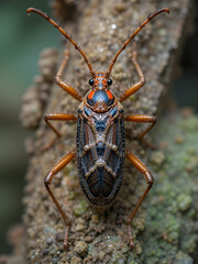 Fototapeta premium Cosmolestes picticeps is an insect, specifically a species of assassin bug belonging to the family Reduviidae.