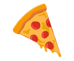 Pepperoni pizza isolated on white background. Italian pepperoni pizza