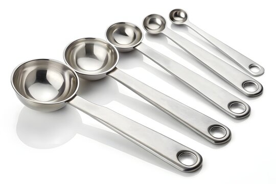 Measuring spoons on white