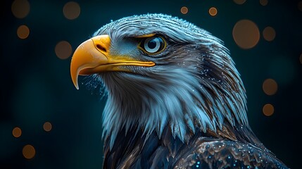 Powerful eagle overseeing interconnected supply chain ope ns