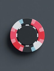 Minimalist Poker Chip Icon Displayed in Modern UI Mockup for Gaming Applications With a Clear Section at the Bottom