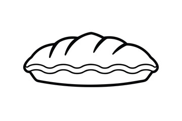 Hispanic heritage month vector art of a simple outline drawing of a pie isolated on a white background line art vector