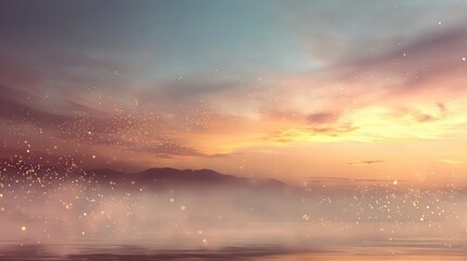 Obraz premium Golden Misty Abstract Landscape