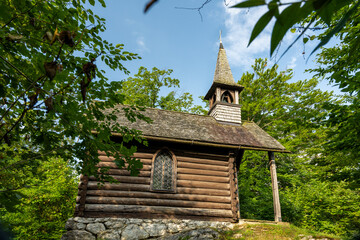 small mountain chapel in the Alps of Austria