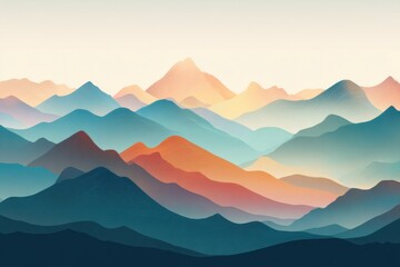 mountains in the morning