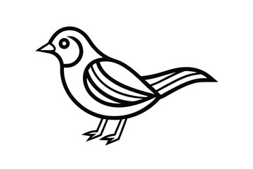 Hispanic heritage month vector art of a simple line drawing of a small bird standing on its feet line art vector