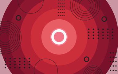 Obraz premium Red circle abstract geometric background