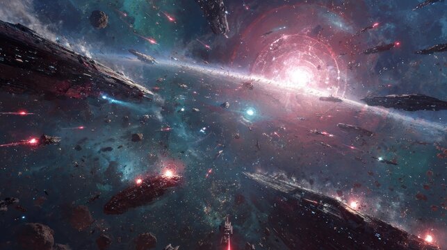 Cosmic battle scene - Powered by Adobe